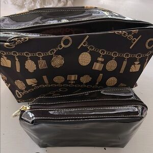 ESTEE LAUDER BROWN CHARM MAKEUP BAG with Travel size 11.5 X 6 X 2.5